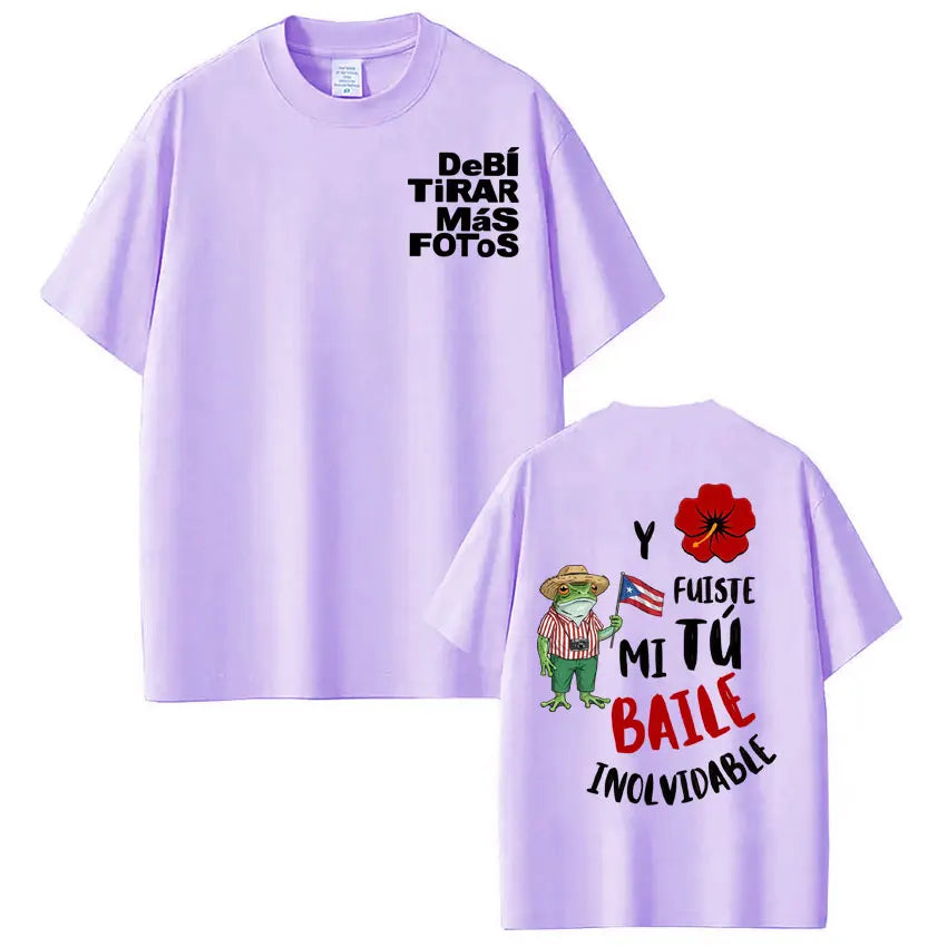 Rapper Bad Bunny Tour 2026 Graphics T-Shirt Men Women Vintage T Shirts Short-sleeved 100% Cotton Hip-hop Aesthetics T-shirts