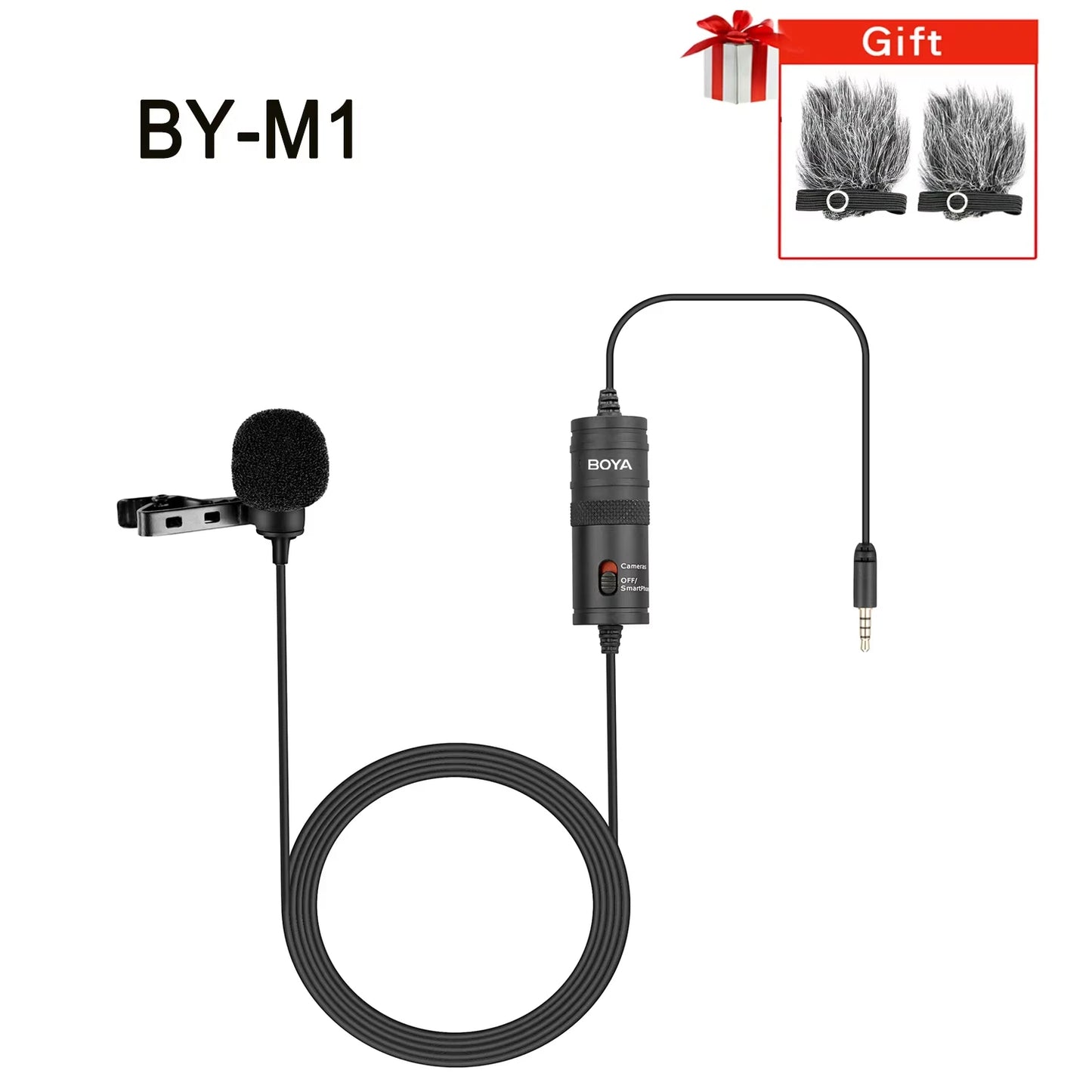BOYA BY-M1 Condenser Lavalier Lapel Clip-on Microphone 3.5mm TRRS 6M Mic For PC iphone DSLR Camera YouTube Recording Streaming