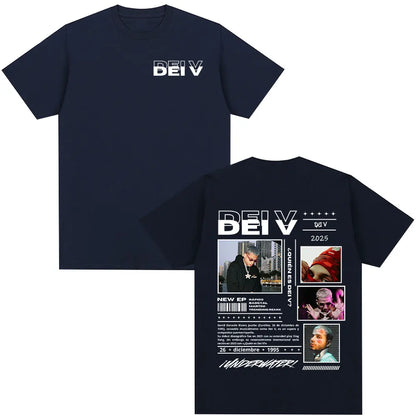 Rapper Dei V Quien Es Dei V? Tour 2025 T-shirts Men Women Vintage Hip Hop Music T-shirt Unisex O-Neck Oversized Cotton T Shirt