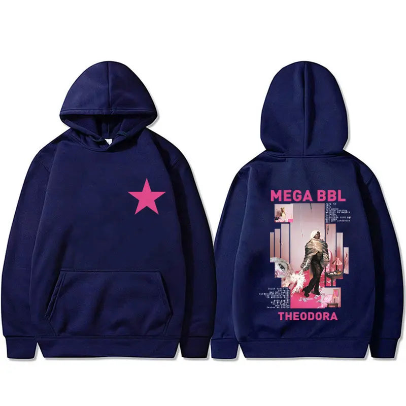 Rapper Theodora Mega Bbl Album Graphic Hoodie Men Women Hip Hop Fashion Pop Music Sweatshirt Male Casual Vintage Pullover Coat