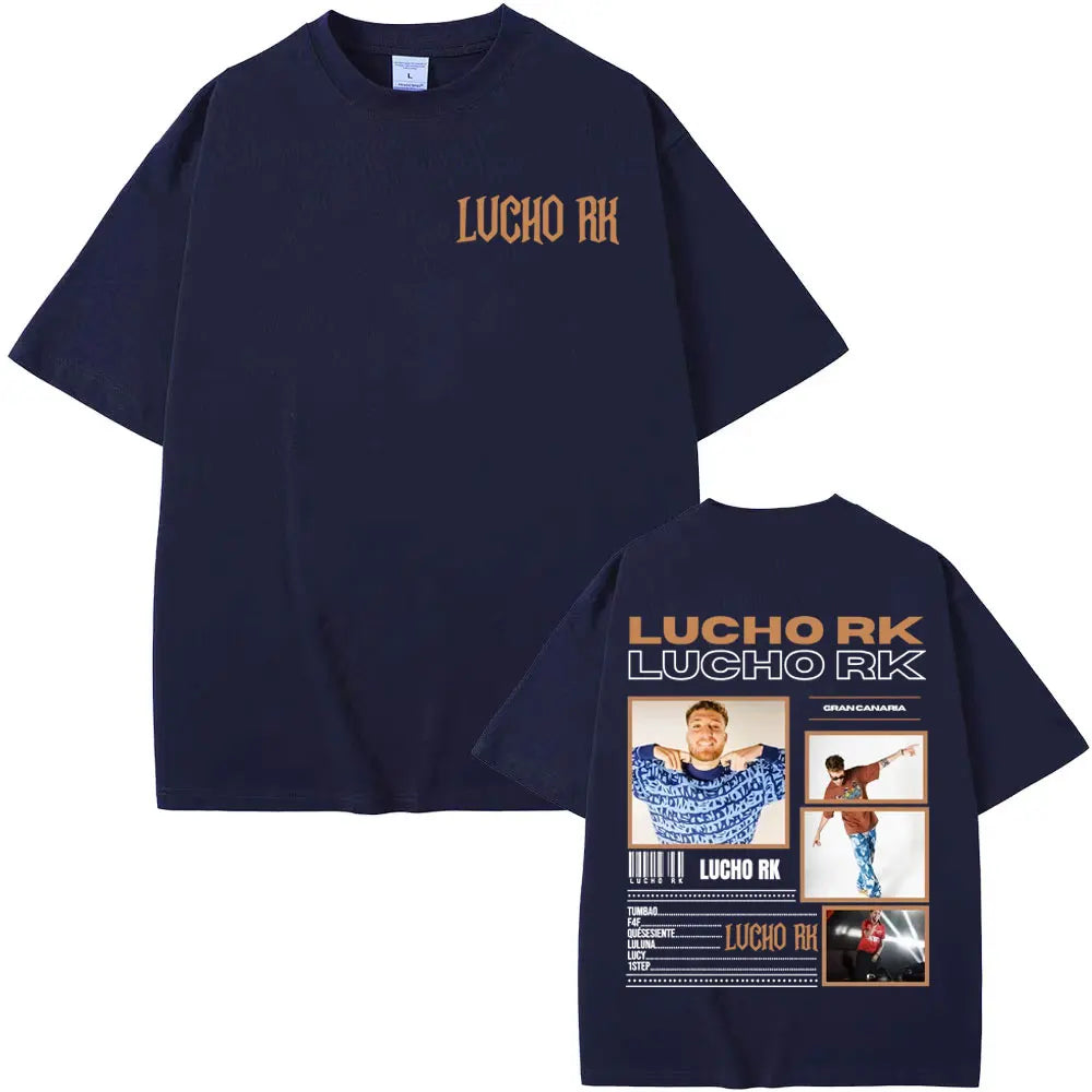 Rapper Lucho Rk Album Tour 2025 Merch T-shirts for Men Harajuku Hip Hop Pop Music T Shirt Unisex Casual Cotton Short Sleeve Tees