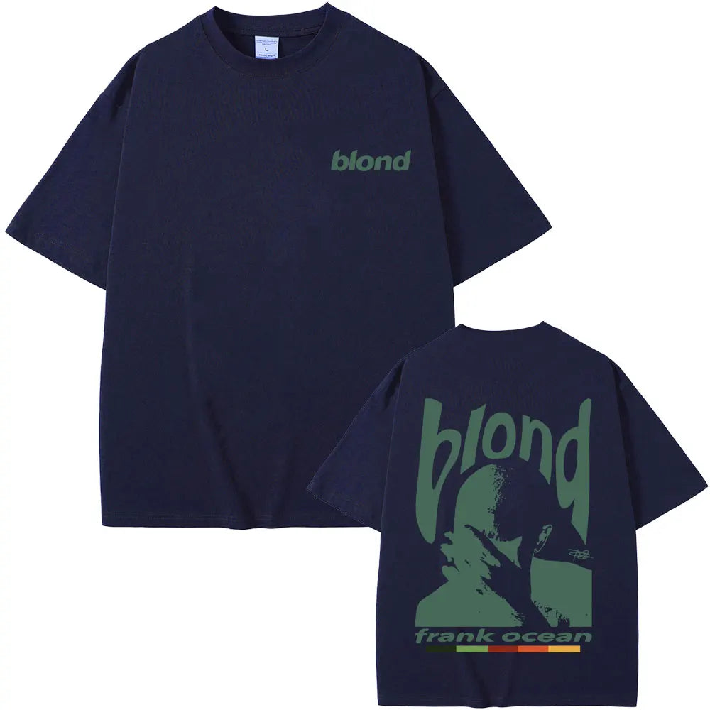 Rapper Frank Graphic T-shirts Hip Hop Ocean Album T Shirts Blond Fashion Oversized Men's Cotton Tshirt Male Vintage Streetwear