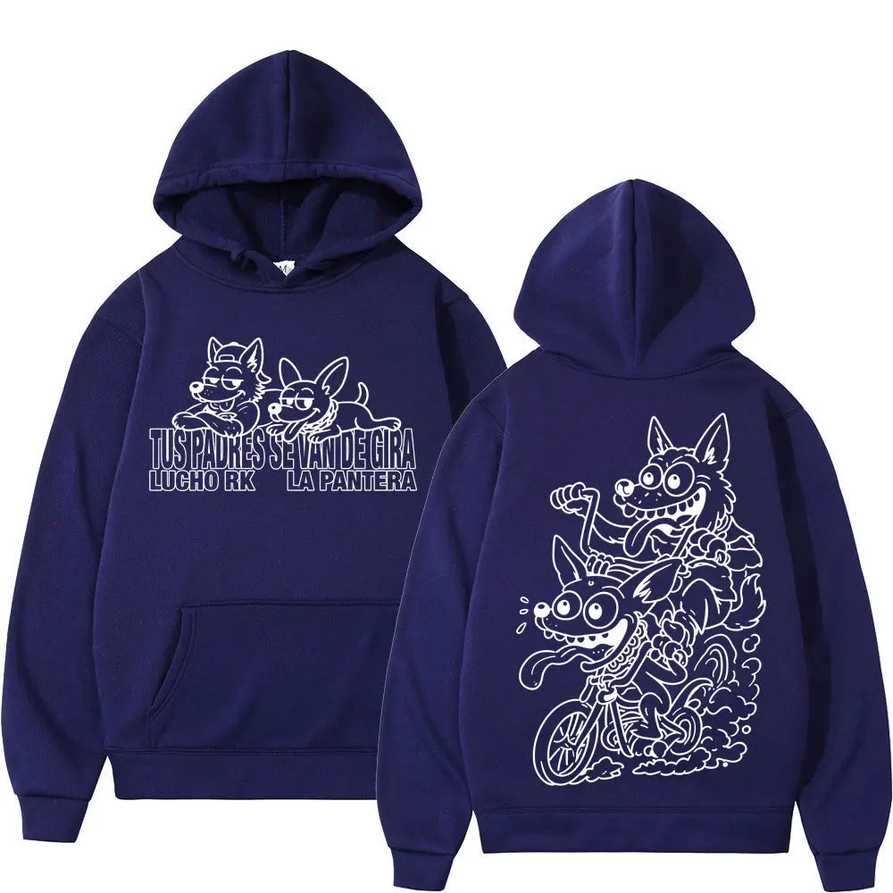 Rapper Lucho Rk La Pantera Ta Facil Album 2026 Tour Print Hoodie Men Women Gothic Punk Casual Sweatshirt Hip-hop Loose Pullover
