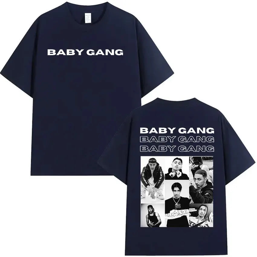 Rapper Baby Gang Album 2025 Merch T Shirt Men's Retro Fashion Cotton Short Sleeve T-shirts Hip Hop Oversized T-shirt Streetwear