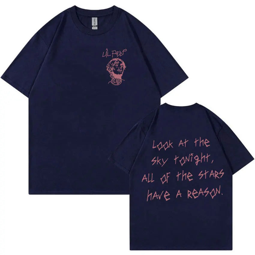 Rapper Lil Peep Tour Concert Graphic T Shirt Men's Fashion Cotton Short Sleeve T-shirt Unisex Hip Hop Oversized Tees Streetwear