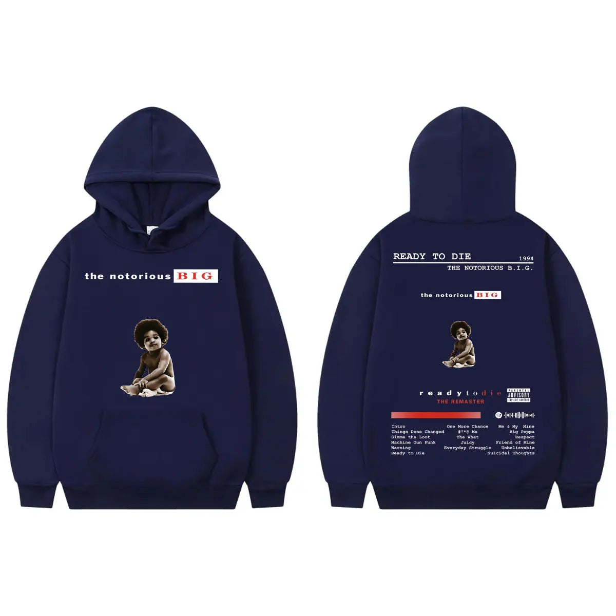 Rapper The Notorious Big Hoodie Ready To Die Album Merch Pullovers Men's Women's Clothing Fashion Hip Hop Sweatshirts Streetwear
