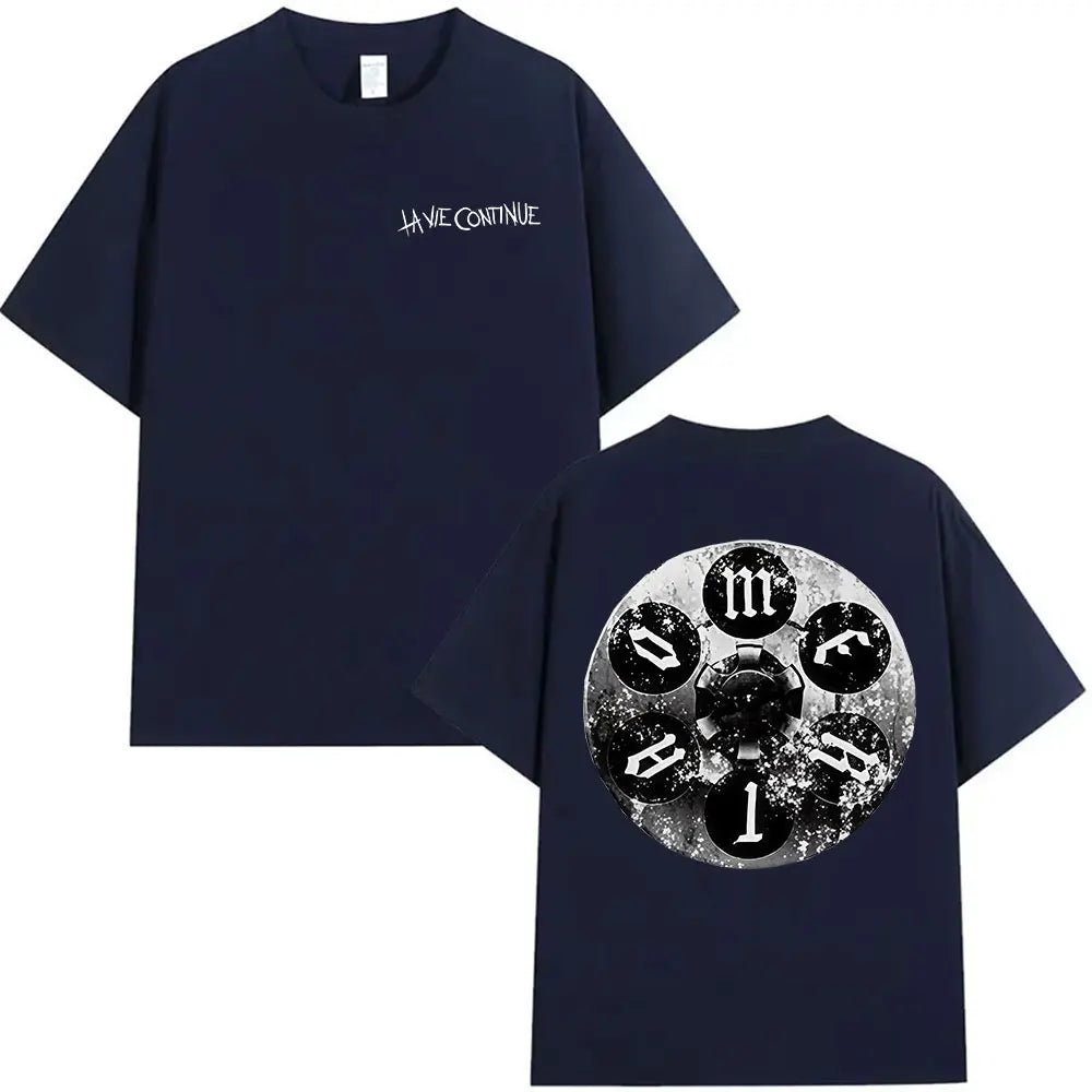 Rapper La Vie Continue Maes Album 2025 Merch T Shirts Men's Hip Hop Retro Style Short Sleeve T-shirt Pure Cotton Tees Streetwear