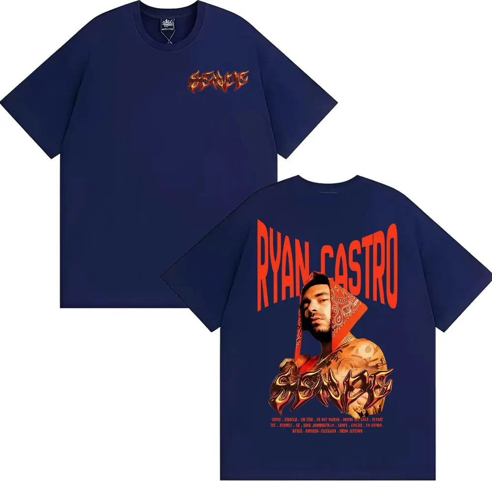 Rapper Ryan Castro Album Tour Graphic T Shirt Men Women Fashion Hip Hop Vintage T-shirts Cotton Casual Short Sleeve T-shirt Tops