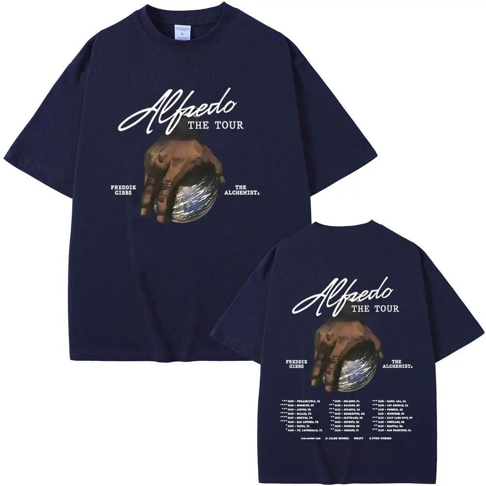 Rapper Freddie Gibbs and The Alchemist Alfredo The Tour 2025 T-shirt Men Women Hip Hop Fashion Pop Music T Shirts Short Sleeve