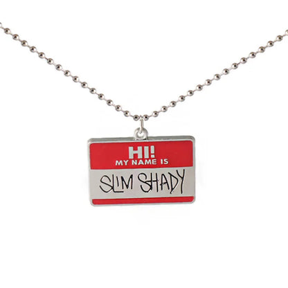 Hip Hop Rap Hang Tag Necklace Keychain Ruffian Amu Identity Necklace Metal Hang Tag English Letter Jewelry 2024