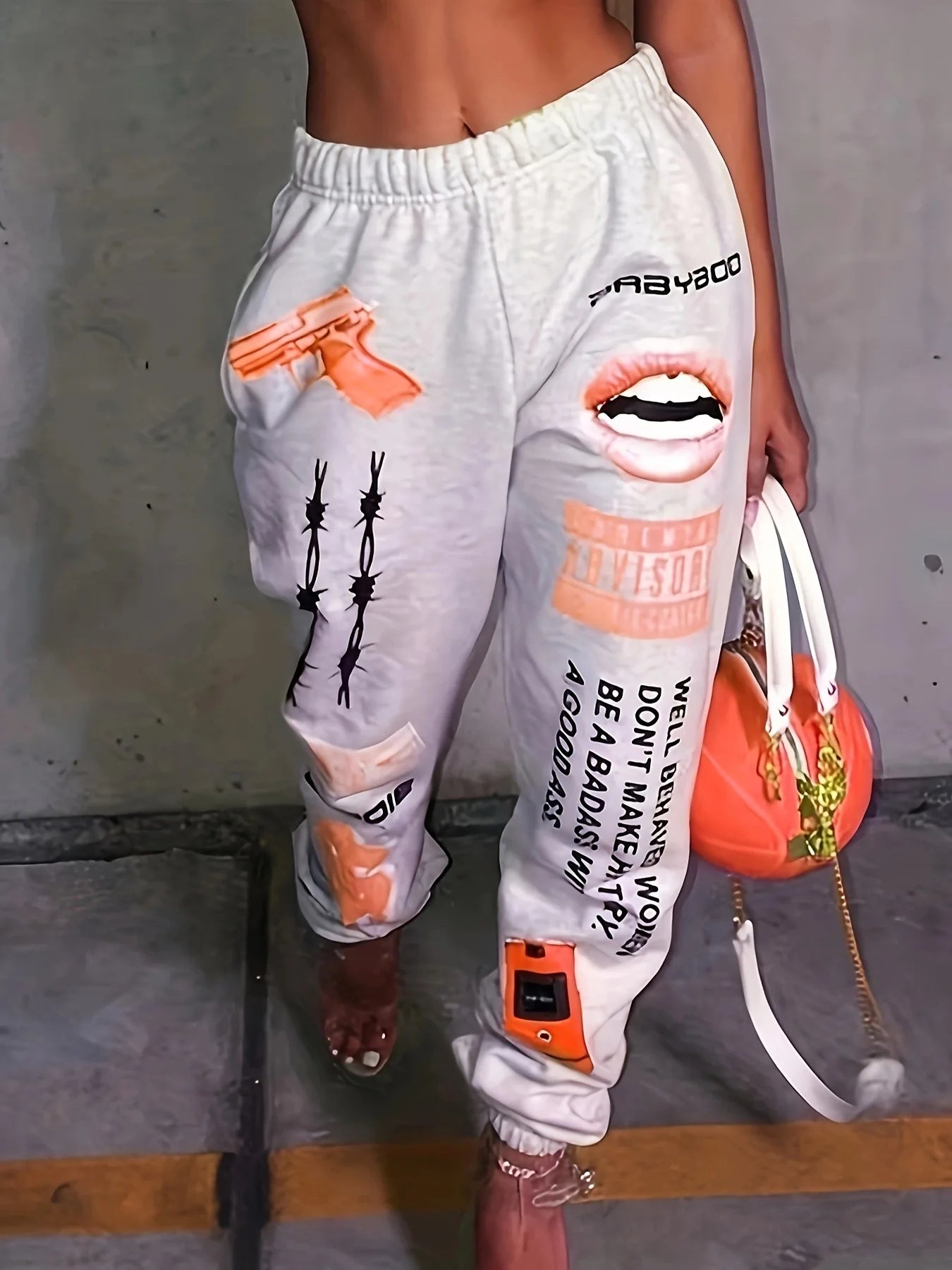 2025 New Summer Hip-hop Graphic Sweatpants Women's Jogger Trousers Harajuku High Waist Loose Casual Pants Sweatpants Women