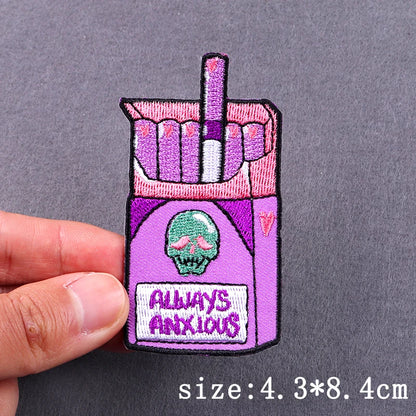 Hip Hop Sexy Patch Iron On Embroidery Patches For Clothing Thermoadhesive Patches For Clothes Punk Skull Sewing/Fusible Patch