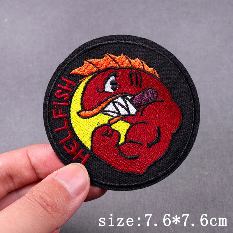 Hip Hop Sexy Patch Iron On Embroidery Patches For Clothing Thermoadhesive Patches For Clothes Punk Skull Sewing/Fusible Patch