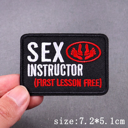 Hip Hop Sexy Patch Iron On Embroidery Patches For Clothing Thermoadhesive Patches For Clothes Punk Skull Sewing/Fusible Patch