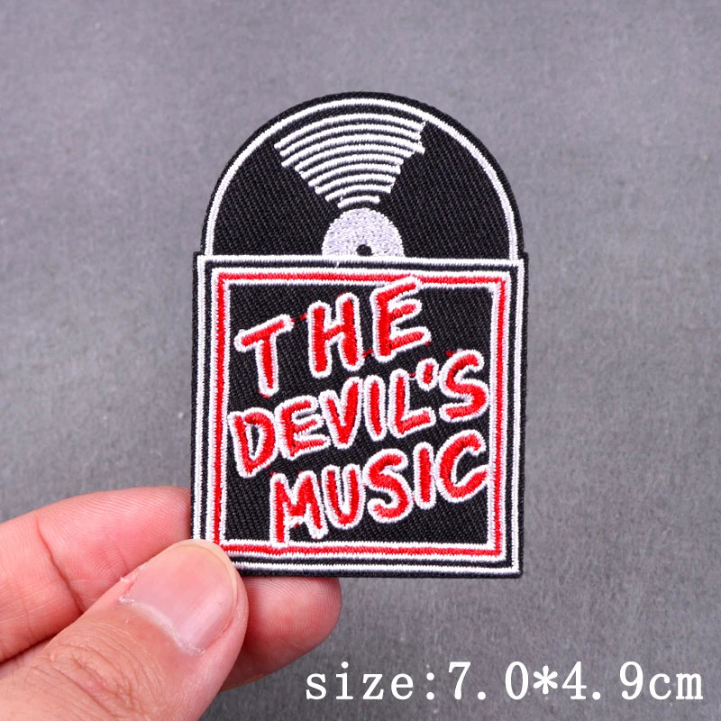 Hip Hop Sexy Patch Iron On Embroidery Patches For Clothing Thermoadhesive Patches For Clothes Punk Skull Sewing/Fusible Patch