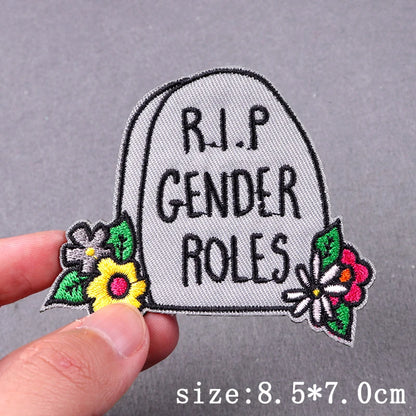 Hip Hop Sexy Patch Iron On Embroidery Patches For Clothing Thermoadhesive Patches For Clothes Punk Skull Sewing/Fusible Patch