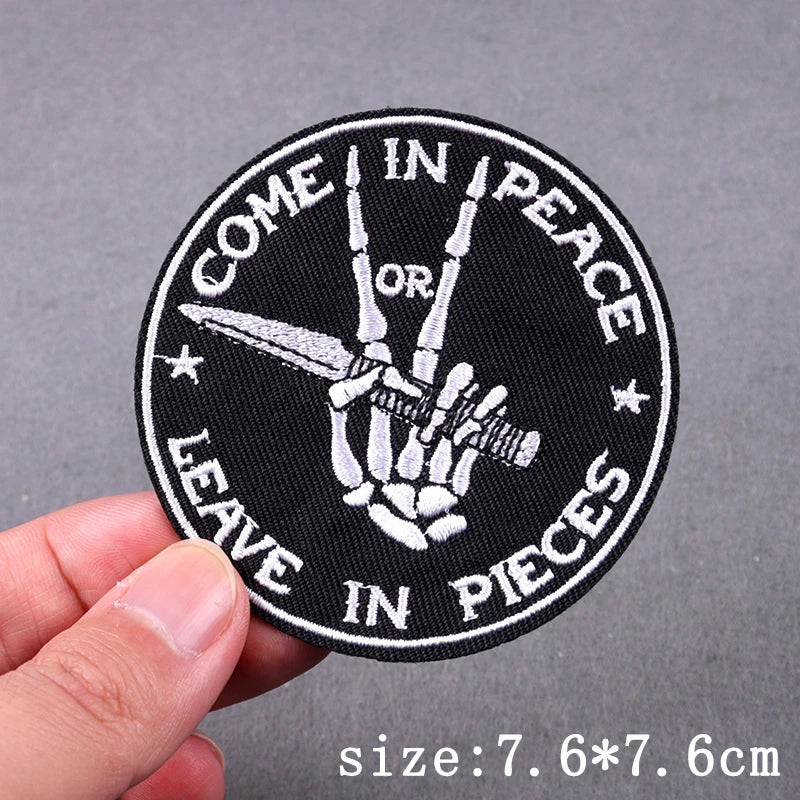 Hip Hop Sexy Patch Iron On Embroidery Patches For Clothing Thermoadhesive Patches For Clothes Punk Skull Sewing/Fusible Patch