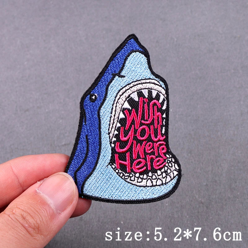 Hip Hop Sexy Patch Iron On Embroidery Patches For Clothing Thermoadhesive Patches For Clothes Punk Skull Sewing/Fusible Patch