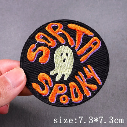 Hip Hop Sexy Patch Iron On Embroidery Patches For Clothing Thermoadhesive Patches For Clothes Punk Skull Sewing/Fusible Patch