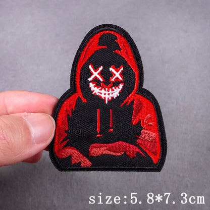 Hip Hop Sexy Patch Iron On Embroidery Patches For Clothing Thermoadhesive Patches For Clothes Punk Skull Sewing/Fusible Patch
