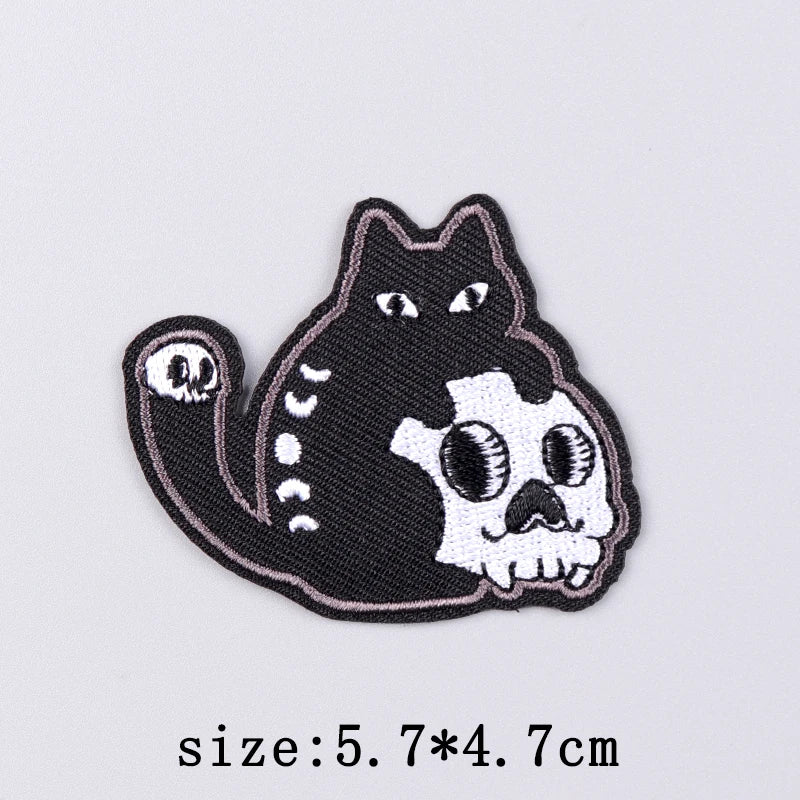 Hip Hop Sexy Patch Iron On Embroidery Patches For Clothing Thermoadhesive Patches For Clothes Punk Skull Sewing/Fusible Patch