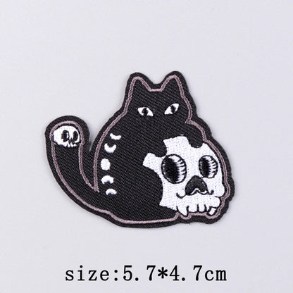 Hip Hop Sexy Patch Iron On Embroidery Patches For Clothing Thermoadhesive Patches For Clothes Punk Skull Sewing/Fusible Patch