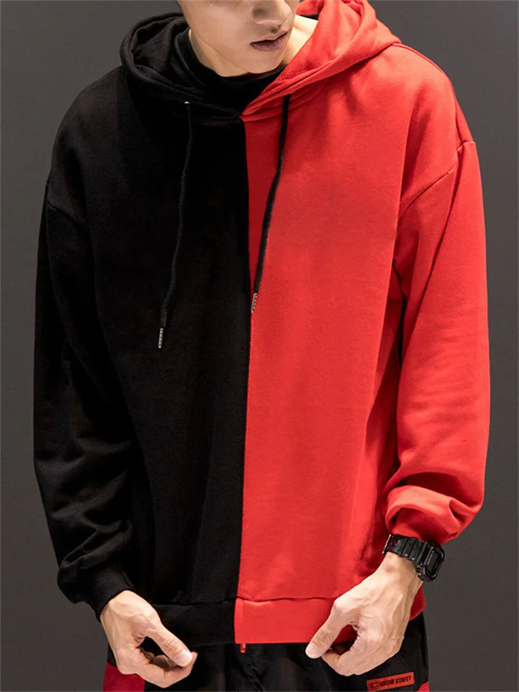 Harajuku Sweatshirt Men Fashion Clothing Streetwear Hip Hop Patchwork Sweatshirts Casual Clothes For Men 2023 Brand New y2k tops