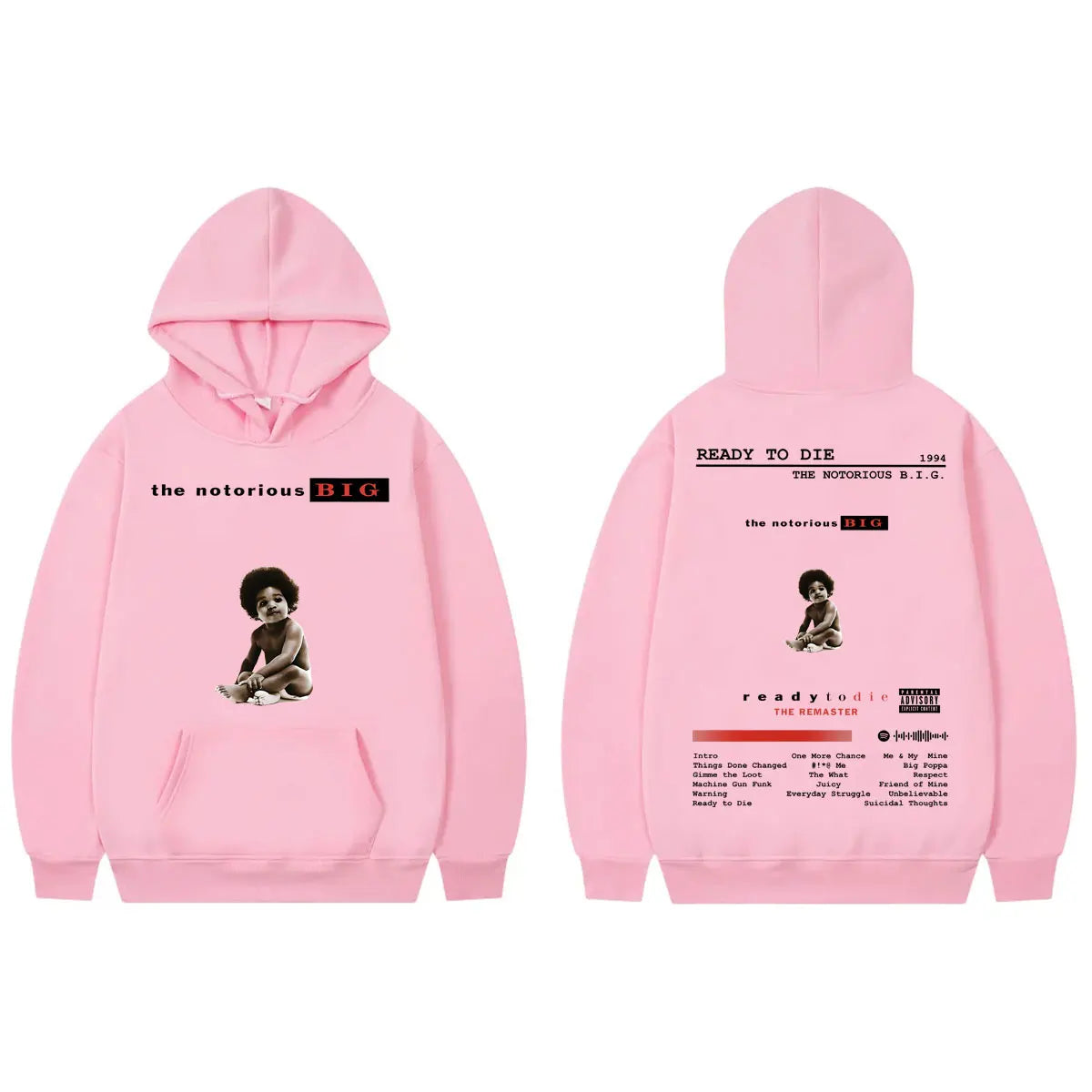 Rapper The Notorious Big Hoodie Ready To Die Album Merch Pullovers Men's Women's Clothing Fashion Hip Hop Sweatshirts Streetwear