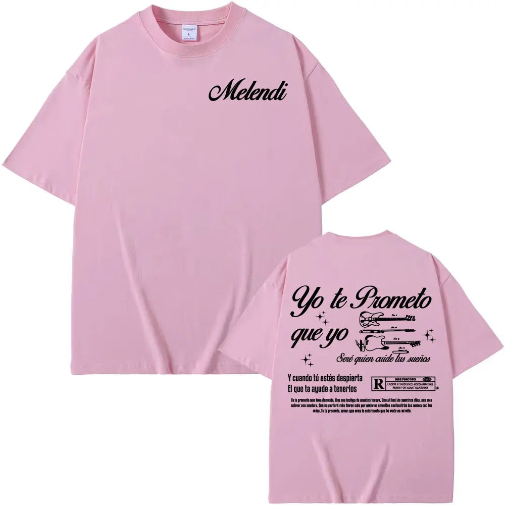 Rapper Melendi Album Tour 2025 Printed T-shirt Men's Clothing Vintage Gothic Oversized T-shirts Summer Tops High Quality T Shirt