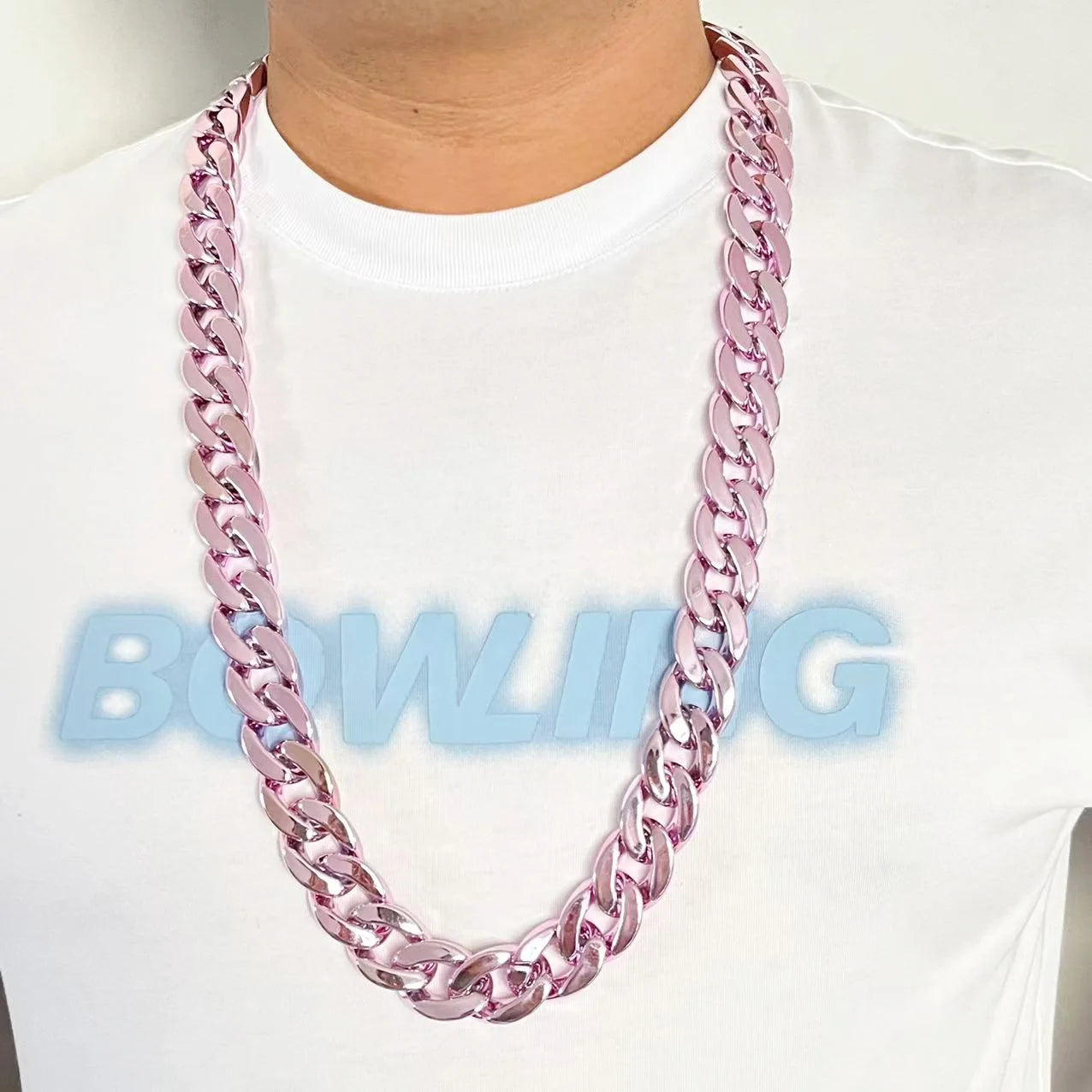 1pcs Hip hop necklace personalized thick plastic Cuban chain punk festival performance party gift fanchain