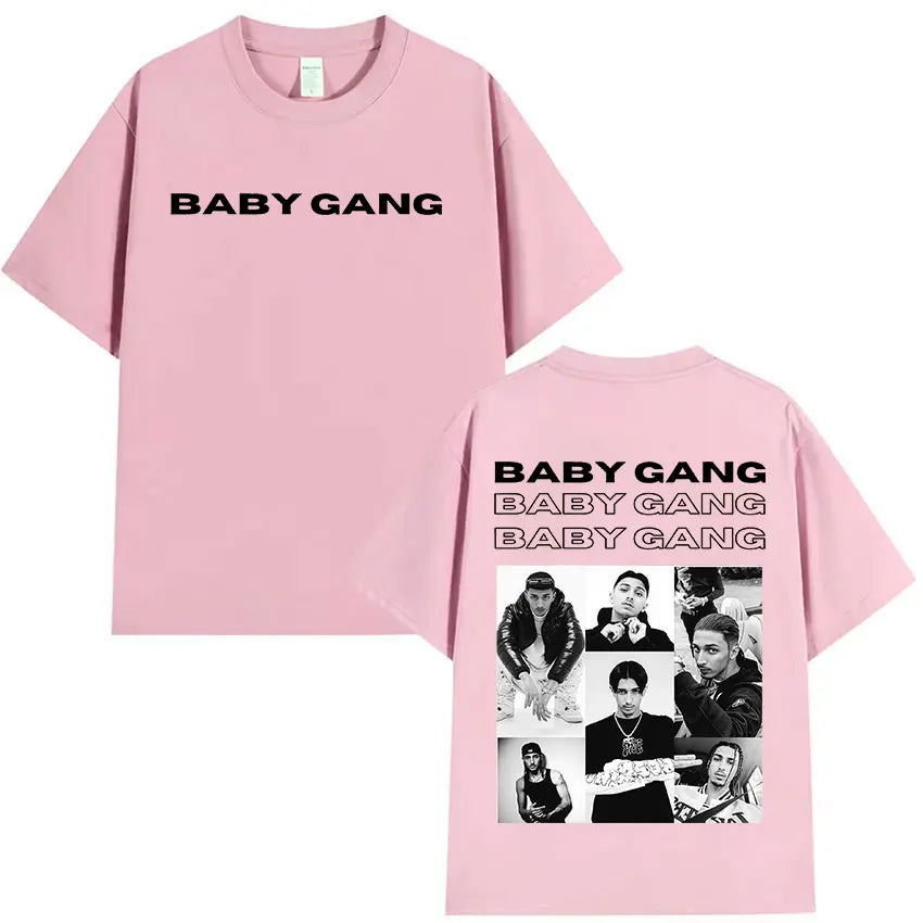 Rapper Baby Gang Album 2025 Merch T Shirt Men's Retro Fashion Cotton Short Sleeve T-shirts Hip Hop Oversized T-shirt Streetwear