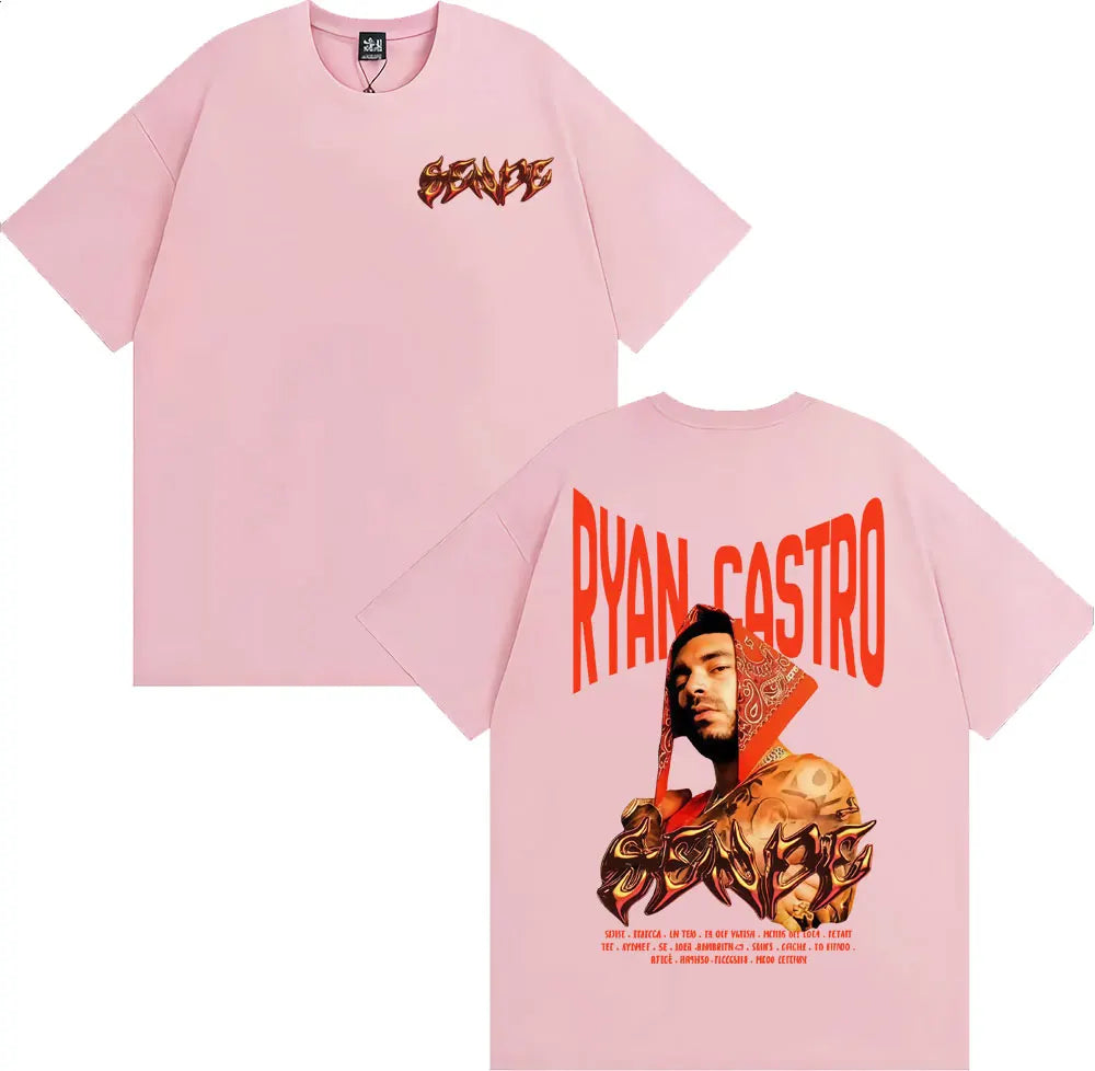 Rapper Ryan Castro Album Tour Graphic T Shirt Men Women Fashion Hip Hop Vintage T-shirts Cotton Casual Short Sleeve T-shirt Tops