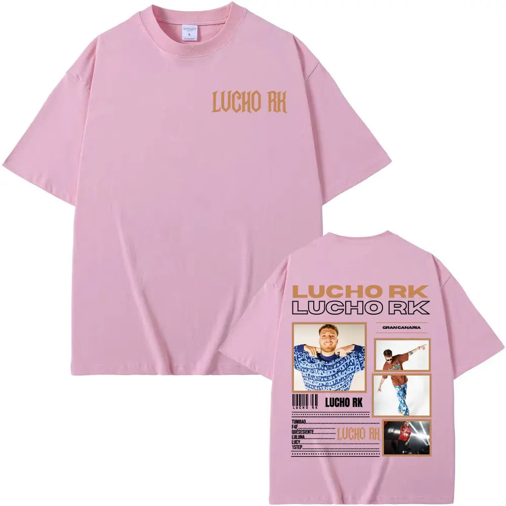 Rapper Lucho Rk Album Tour 2025 Merch T-shirts for Men Harajuku Hip Hop Pop Music T Shirt Unisex Casual Cotton Short Sleeve Tees