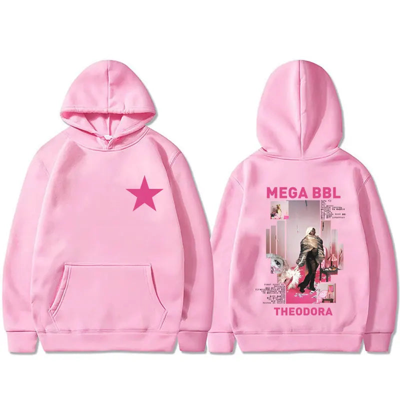 Rapper Theodora Mega Bbl Album Graphic Hoodie Men Women Hip Hop Fashion Pop Music Sweatshirt Male Casual Vintage Pullover Coat