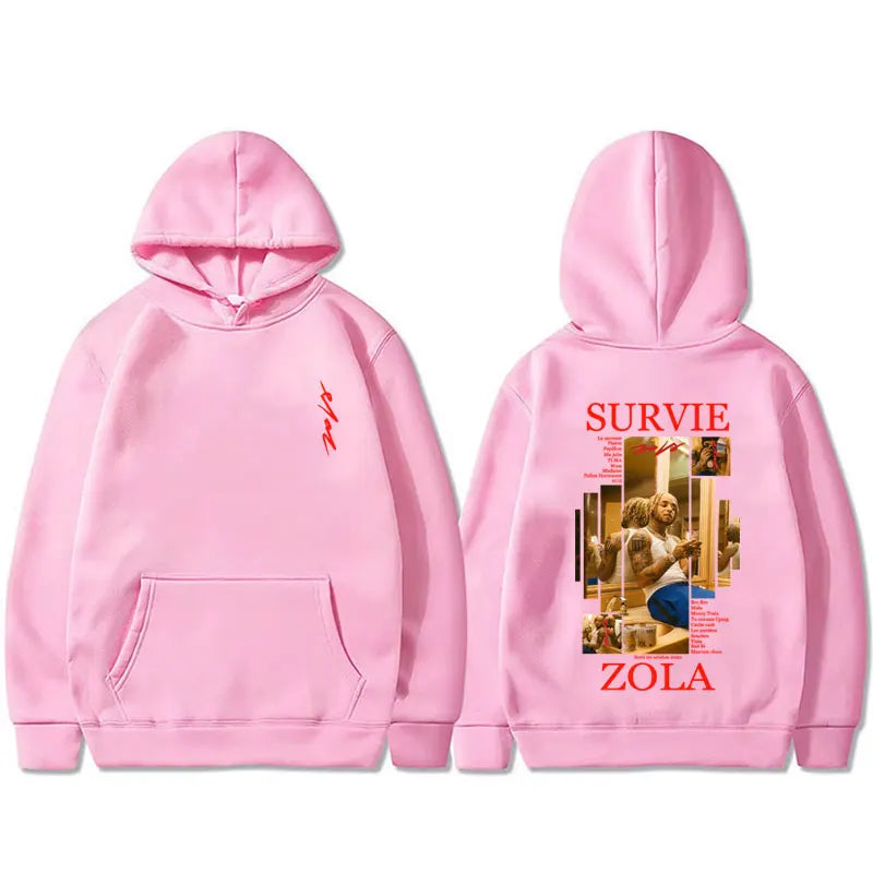Rapper Zola Survie Graphic Hoodie Male Casual Fleece Cotton Sweatshirt Men's Women's Hip Hop Fashion Pop Music Pullover Hoodies