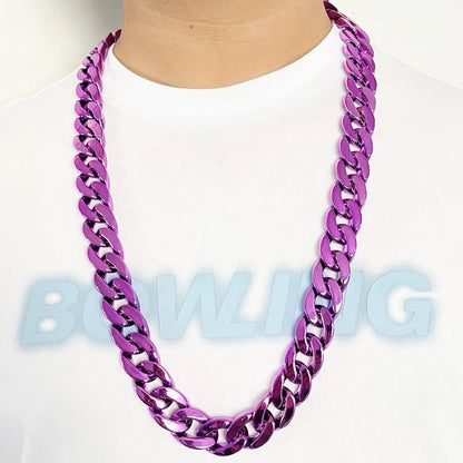 1pcs Hip hop necklace personalized thick plastic Cuban chain punk festival performance party gift fanchain