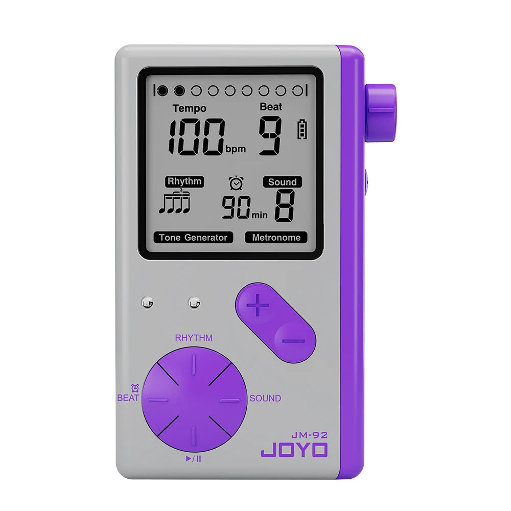 JOYO JM-92 Digital Metronome 9 Rhythms 8 Sounds LED Screen Guitar Bass Electronic Metronome with Countdown Function