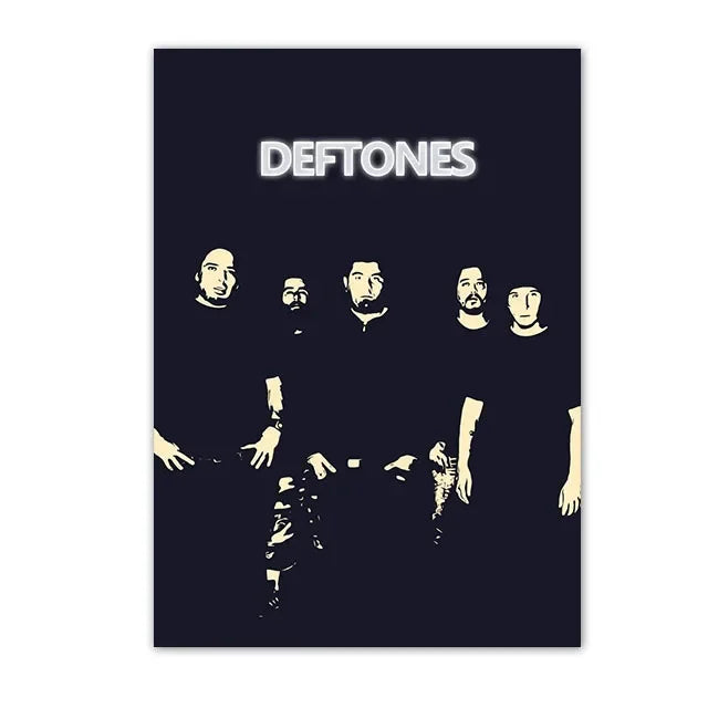 Retro Inspired Band Themed Wall Art D-Deftones Posters Classic Music Album Canvas Painting Ideal for Home Room Decor