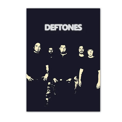 Retro Inspired Band Themed Wall Art D-Deftones Posters Classic Music Album Canvas Painting Ideal for Home Room Decor