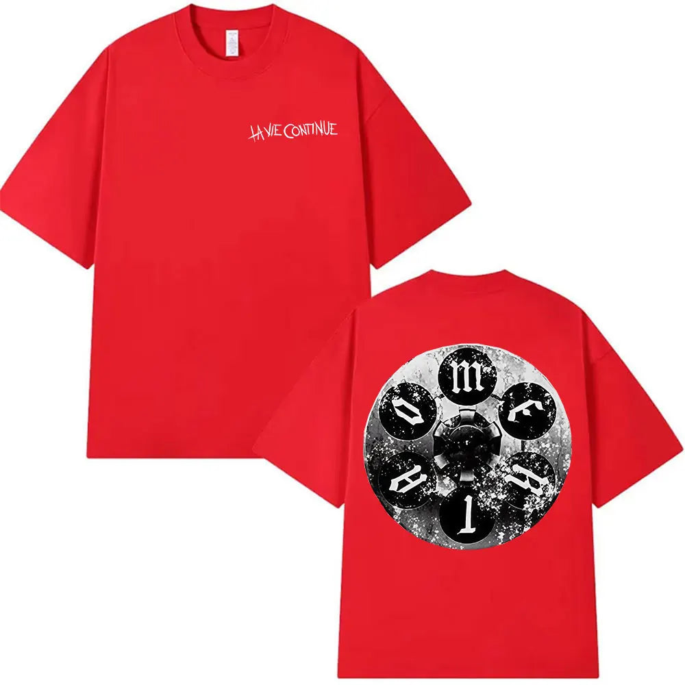 Rapper La Vie Continue Maes Album 2025 Merch T Shirts Men's Hip Hop Retro Style Short Sleeve T-shirt Pure Cotton Tees Streetwear
