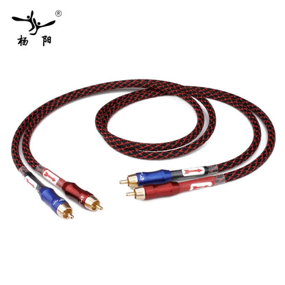YYAUDIO HIFI Stereo Pair RCA Cable High-performance Premium Hi-Fi Audio 2rca to 2rca Interconnect Cable