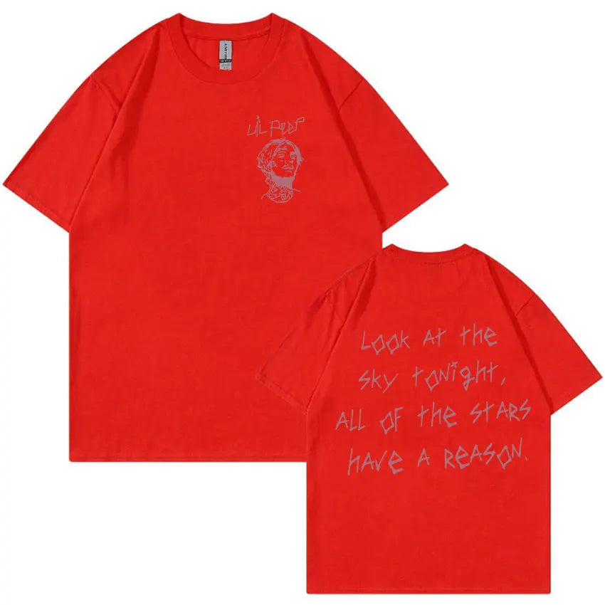 Rapper Lil Peep Tour Concert Graphic T Shirt Men's Fashion Cotton Short Sleeve T-shirt Unisex Hip Hop Oversized Tees Streetwear