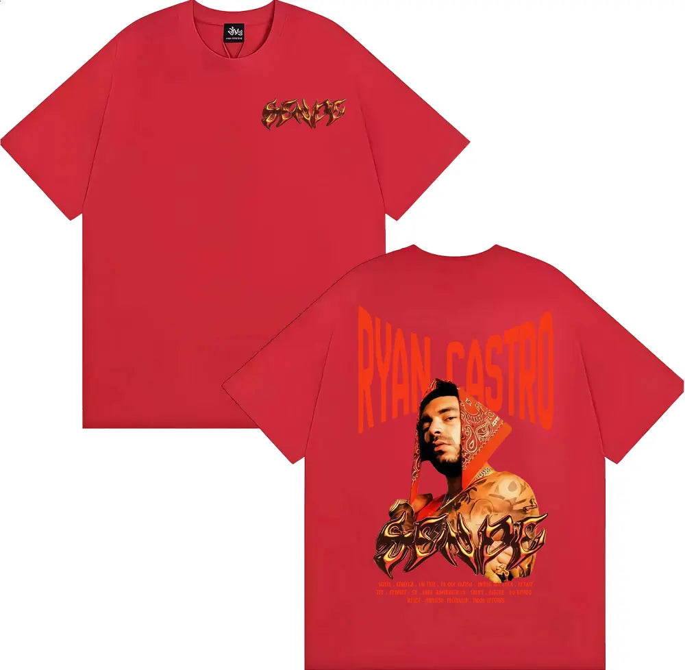 Rapper Ryan Castro Album Tour Graphic T Shirt Men Women Fashion Hip Hop Vintage T-shirts Cotton Casual Short Sleeve T-shirt Tops