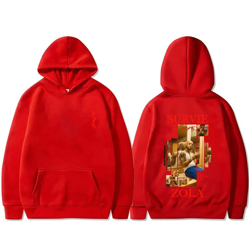Rapper Zola Survie Graphic Hoodie Male Casual Fleece Cotton Sweatshirt Men's Women's Hip Hop Fashion Pop Music Pullover Hoodies