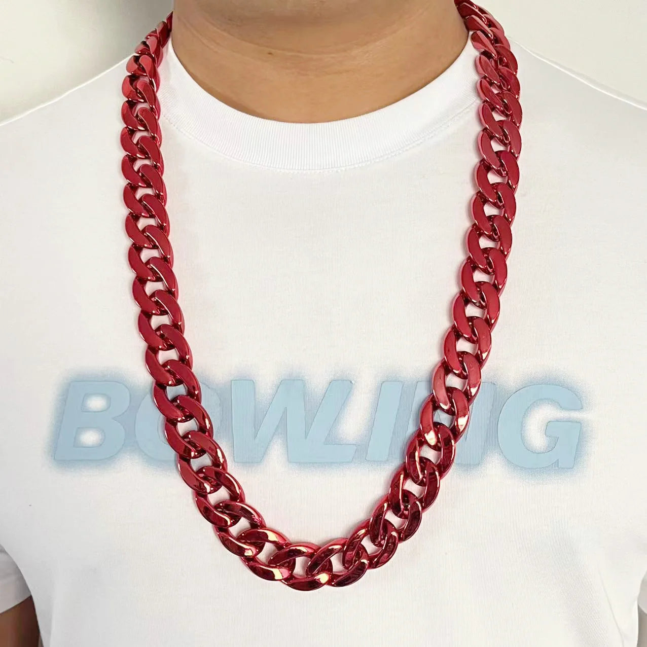 1pcs Hip hop necklace personalized thick plastic Cuban chain punk festival performance party gift fanchain