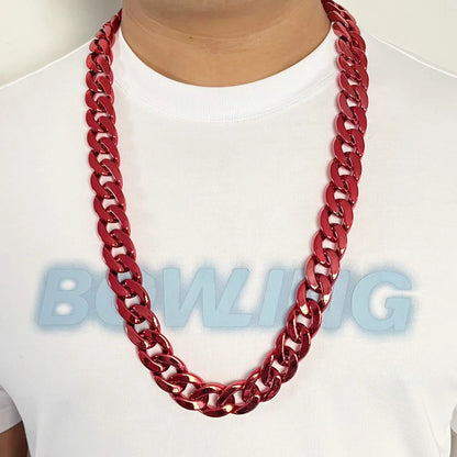 1pcs Hip hop necklace personalized thick plastic Cuban chain punk festival performance party gift fanchain