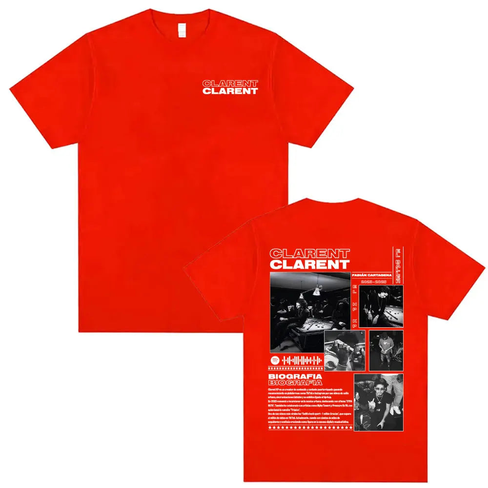 Rapper Clarent Kp Album 2025 Tour Cover T Shirts Men Women Harajuku Hip Hop Streetwear Tee Shirt Casual Cotton Oversized T-shirt