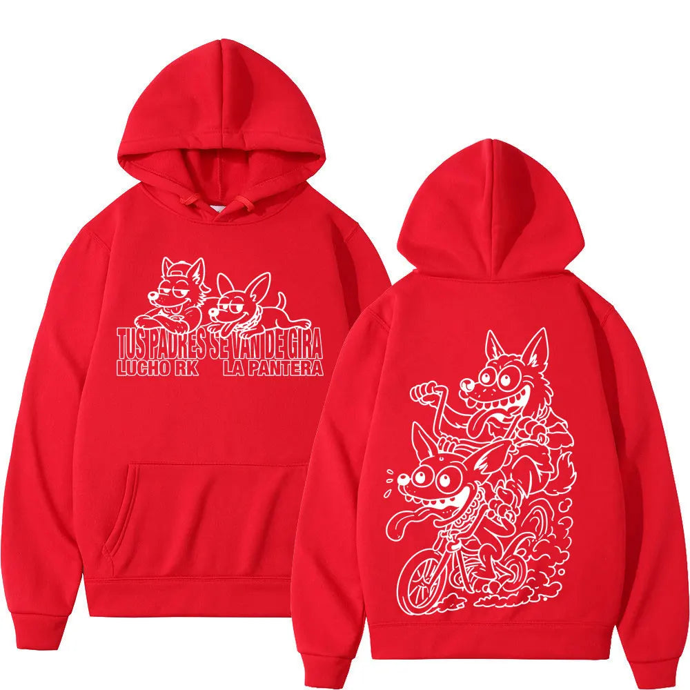 Rapper Lucho Rk La Pantera Ta Facil Album 2026 Tour Print Hoodie Men Women Gothic Punk Casual Sweatshirt Hip-hop Loose Pullover