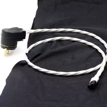 7NOCC Audiophile-grade audio power cord featuring single-crystal copper with silver plating and an mini8-shaped tail connector