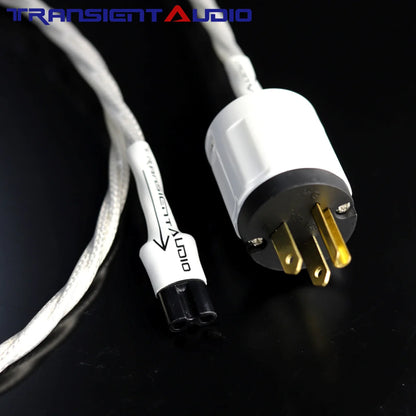 7NOCC Audiophile-grade audio power cord featuring single-crystal copper with silver plating and an mini8-shaped tail connector
